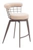 Saku Swivel Counter Stool Beige & Brown