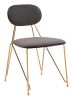 Georges Dining Chair Gray & Gold
