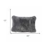 12" X 20" X 5" Gray Sheepskin  Pillow