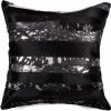 18" X 18" X 5" Black And Silver  Pillow