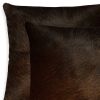 18" X 18" X 5" Chocolate Cowhide  Pillow 2 Pack