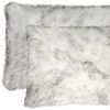 12" X 20" X 5" Gradient Gray Faux  Pillow 2 Pack