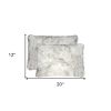 12" X 20" X 5" Gradient Gray Faux  Pillow 2 Pack