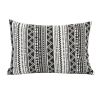 14" X 20" Black And White Fabric Lumbar Throw Pillow