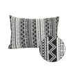 14" X 20" Black And White Fabric Lumbar Throw Pillow