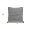 20" X 7" X 20" Elegant Transitional Gray Pillow Cover With Poly Insert