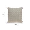 20" X 7" X 20" Charming Transitional Beige Accent Pillow Cover With Poly Insert