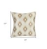 Set of Two 17" Brown And Ivory Fabric And Cotton Blend Throw Pillow Covers