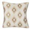 Set of Two 17" Brown And Ivory Fabric And Cotton Blend Throw Pillow Covers