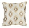 Set of Two 17" Brown And Ivory Fabric And Cotton Blend Throw Pillow Covers
