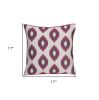 Set of Two Purple and Ivory Ikat Poly Cotton Blend Throw Pillow Cover