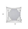 18" Light Grey And White Geometric Decorative Throw Pillow Cover