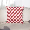 18"X18" Red Nautical Chevron Decorative Throw Pillow Cover Printed