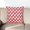 18"X18" Red Nautical Chevron Decorative Throw Pillow Cover Printed