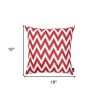 18"X18" Red Nautical Chevron Decorative Throw Pillow Cover Printed