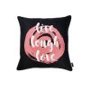 18" Black and White Live Laugh Love Fabrc Throw Pillow Cover