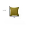20"X20" Lime Green Honey Decorative Throw Pillow Cover (2 Pcs In Set)