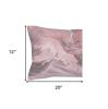 12" X 20" Pink Lumbar Throw Pillow Cover