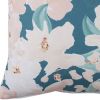 18" Blue and Pink Floral Throw Pillow Cover