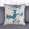 18" Blue and Pink Floral Throw Pillow Cover