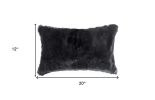 12" X 20" Black Wool Throw Pillow