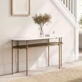 Bild Console Table White & Brass