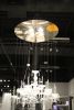 Clear Candle Style Four Light Metal and Glass Ceiling Light