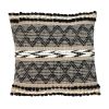 Black And Sand Woven Decorative Pillow