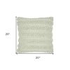 20" Mint Green Striped Throw Pillow With Texture