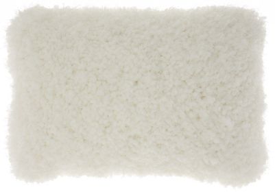 14" X 20" White Fabric Throw Pillow