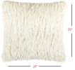 Square Ivory Shag Throw Pillow