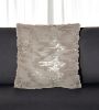 20" Gray Faux Fur Throw Pillow