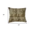 Set of Two 18" Taupe Sheepskin Throw Pillows