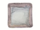 Set Of Two  Blush Natural Sheepskin Square Pillows