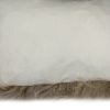 Set of Two 12" X 20" Taupe Sheepskin Lumbar Throw Pillows