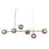 Gold Kitchen Island Six Light Metal Dimmable Ceiling Light With Clear Shades