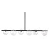 Black Kitchen Island Six Light Metal Ceiling Light