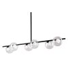 Black Kitchen Island Six Light Metal Ceiling Light