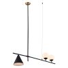 Black Kitchen Island Three Light Metal Chandelier With Black and White Shades
