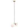 Gold Shaded Two Light Metal Dimmable Ceiling Light With White Shades
