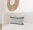Cream And Gray Striped Lumbar Accent Pillow Cover