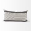 Cream And Gray Striped Lumbar Accent Pillow Cover