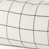 White And Black Grid Lumbar Accent Pillow Cover