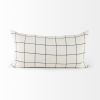 White And Black Grid Lumbar Accent Pillow Cover