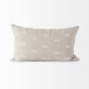 Canvas Beige And White Lumbar Accent Pillow Cover
