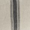 13" X 21" Beige and Black Striped Linen Throw Pillow Cover