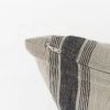 13" X 21" Beige and Black Striped Linen Throw Pillow Cover