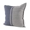 20" Blue And Gray Striped Linen Throw Pillow Cover