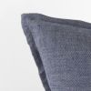 20" Blue And Gray Striped Linen Throw Pillow Cover