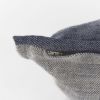 20" Blue And Gray Striped Linen Throw Pillow Cover